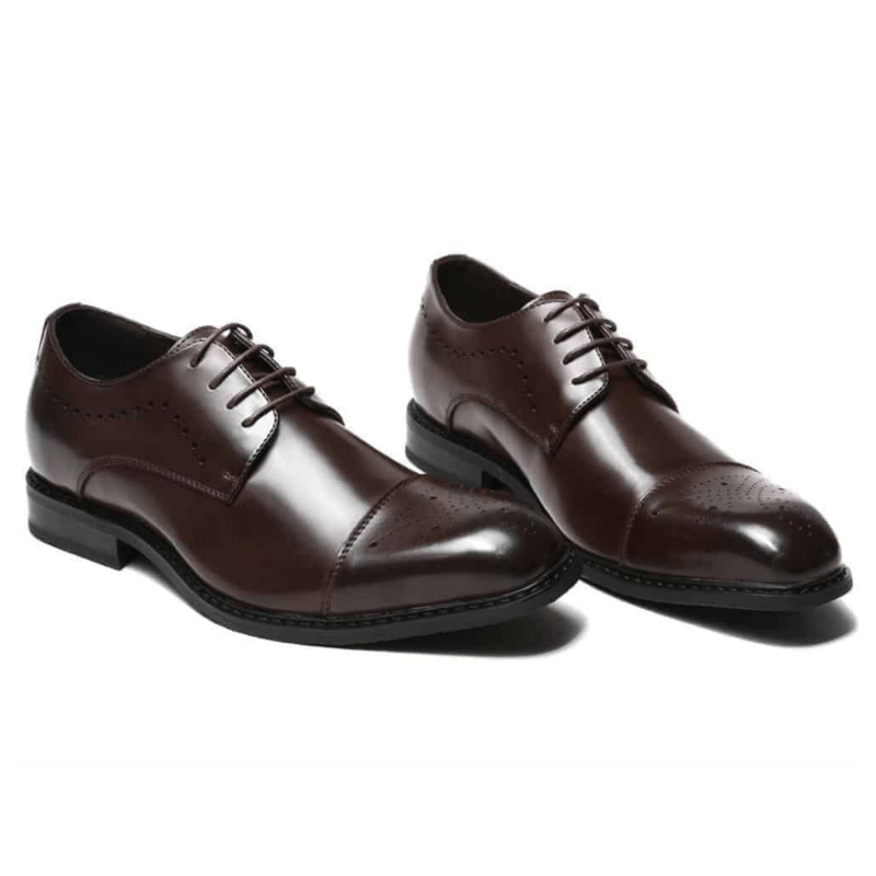Mitl – Black – Brown Leather Shoes 5 Cm Taller