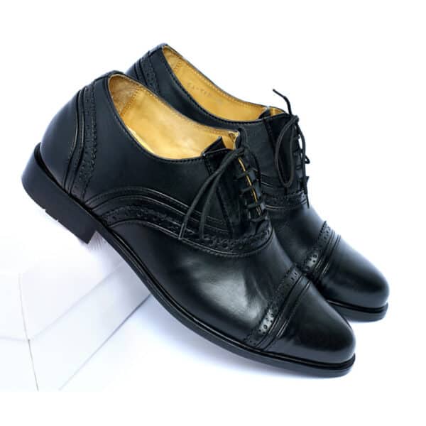 Blb17x Oxford Black Leather Shoes Elevator Shoes 6.5 Taller 4